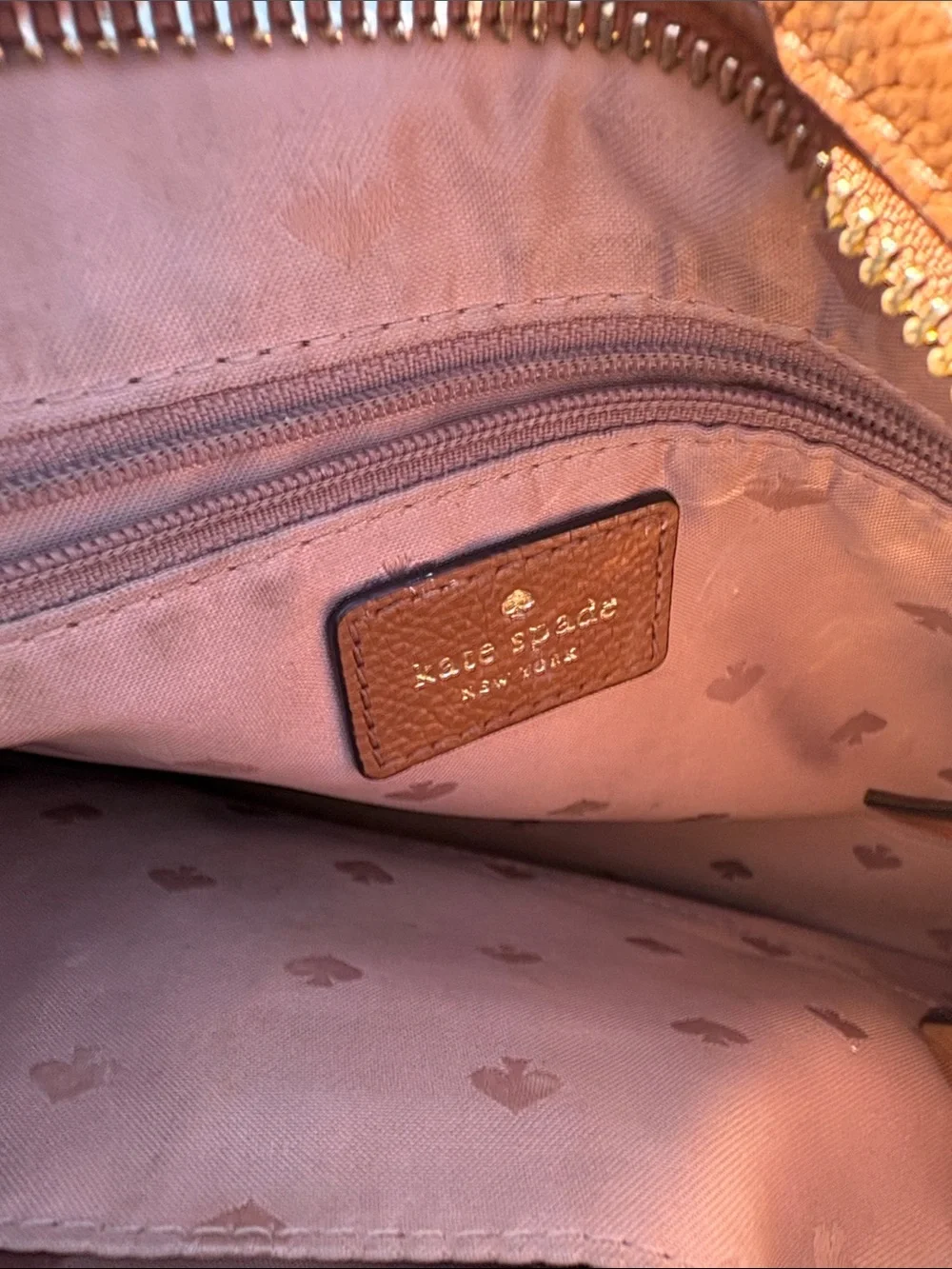kate spade Tan Leather Crossbody Bag with Tassel Zip Pocket
